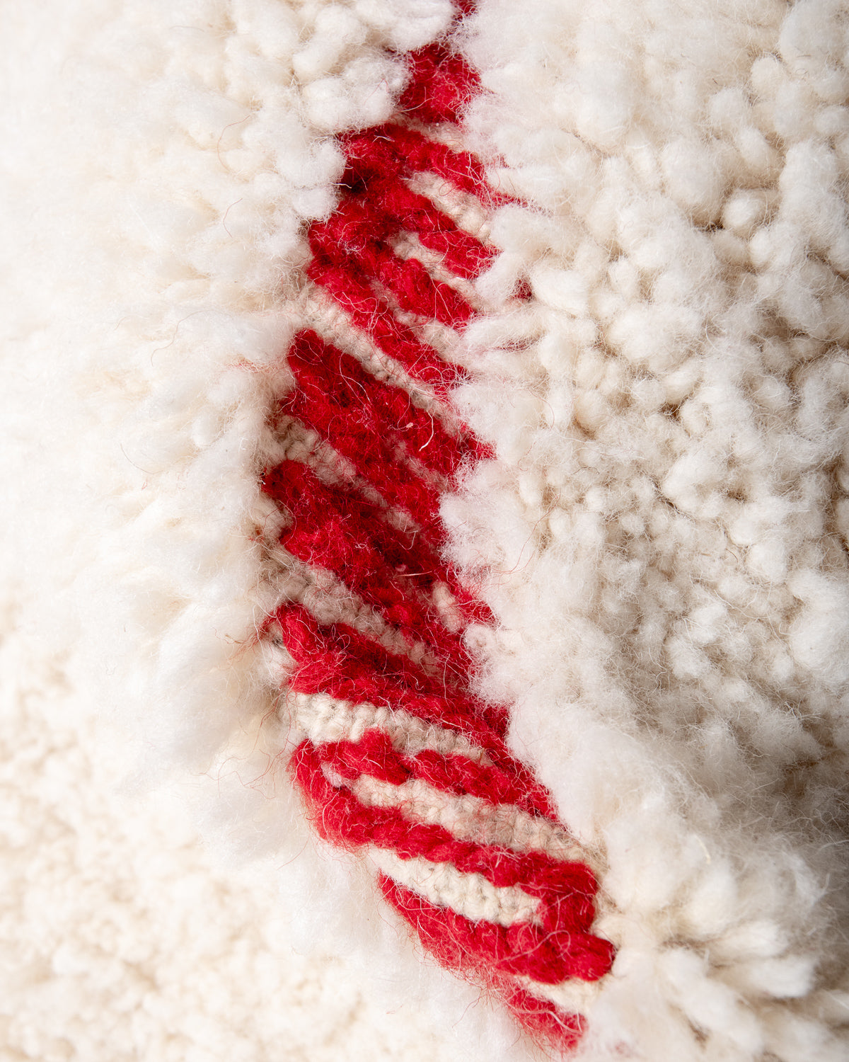 Modern, designer, handcrafted Berber rug from Morocco. Beniourain carpet with beautiful colours and patterns and fluffy wool texture.